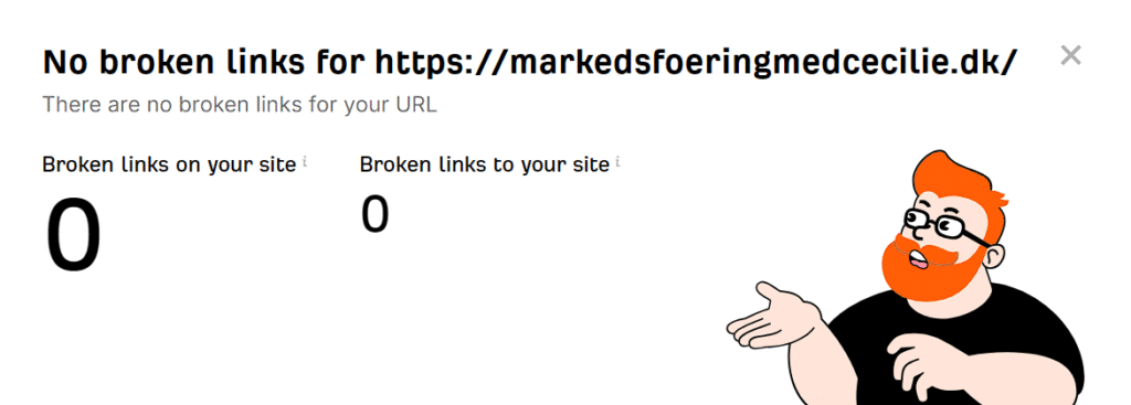 Tjek for Broken links på denne hjemmeside
